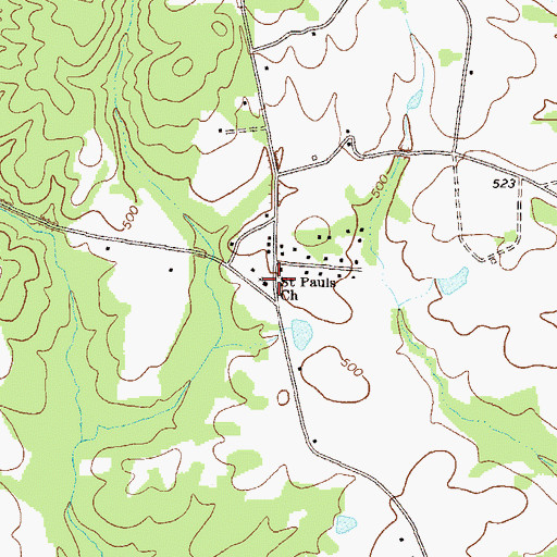 Topographic Map of Saint Pauls Church, GA