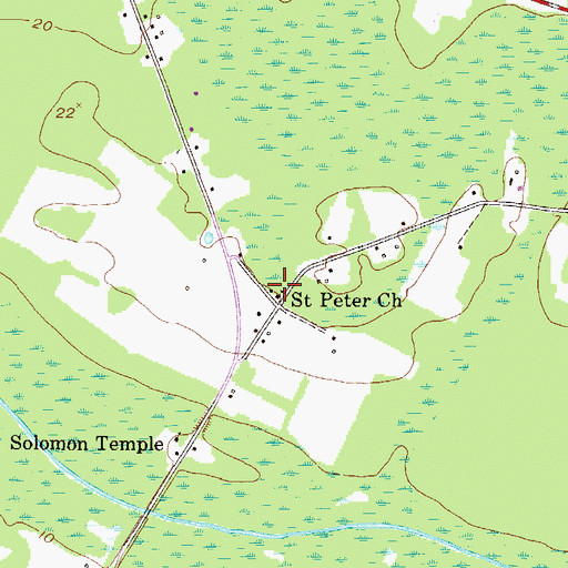 Topographic Map of Saint Peter Church, GA