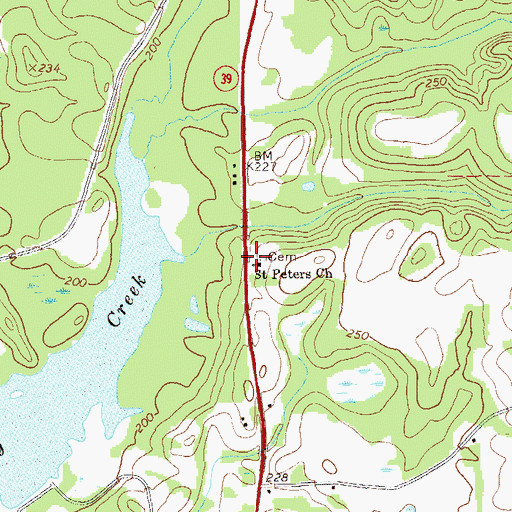 Topographic Map of Saint Peters Church, GA