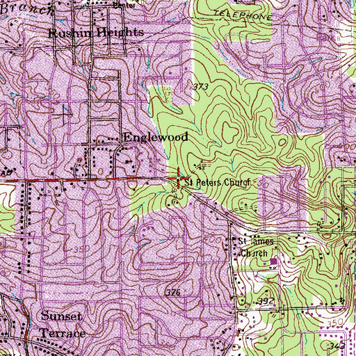 Topographic Map of Saint Peters Church, GA