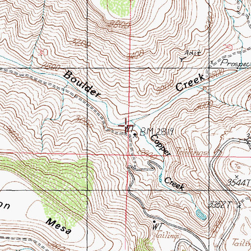Topographic Map of Copper Creek, AZ