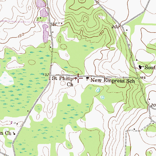 Topographic Map of Saint Philip Church, GA