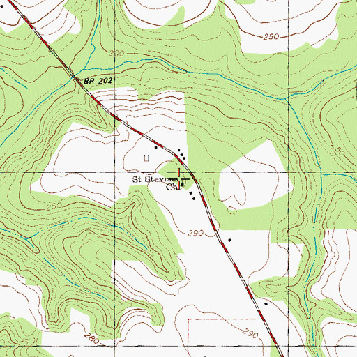 Topographic Map of Saint Stevens Church, GA
