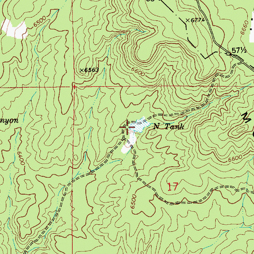 Topographic Map of N Tank, AZ