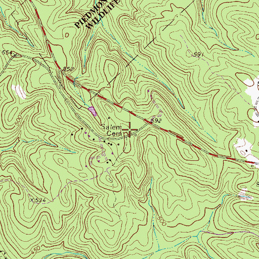 Topographic Map of Salem Cemetery, GA