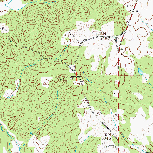 Topographic Map of Salem Cemetery, GA