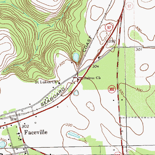 Topographic Map of Salem Church, GA