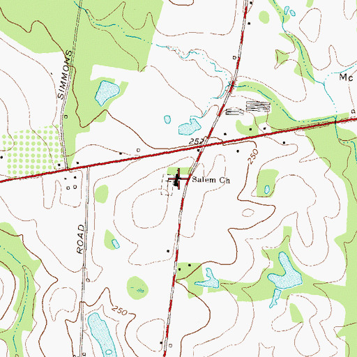 Topographic Map of Salem Baptist Church, GA