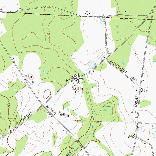 Topographic Map of Salem Church, GA