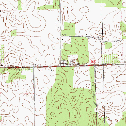 Topographic Map of Salem Church, GA