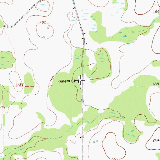Topographic Map of Salem Church, GA