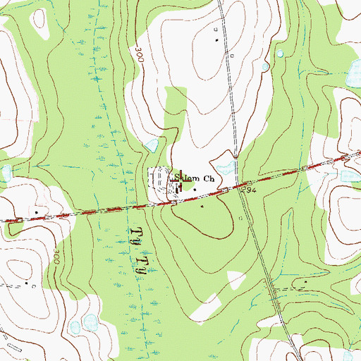 Topographic Map of Salem Baptist Church, GA