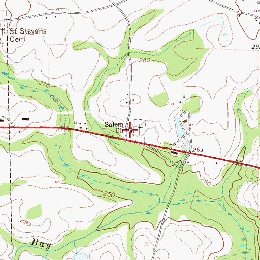 Topographic Map of Salem Baptist Church, GA