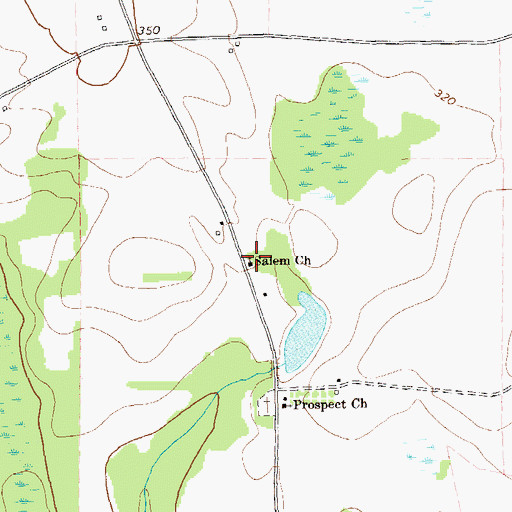Topographic Map of Salem Baptist Church, GA