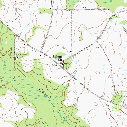Topographic Map of Salem Church, GA