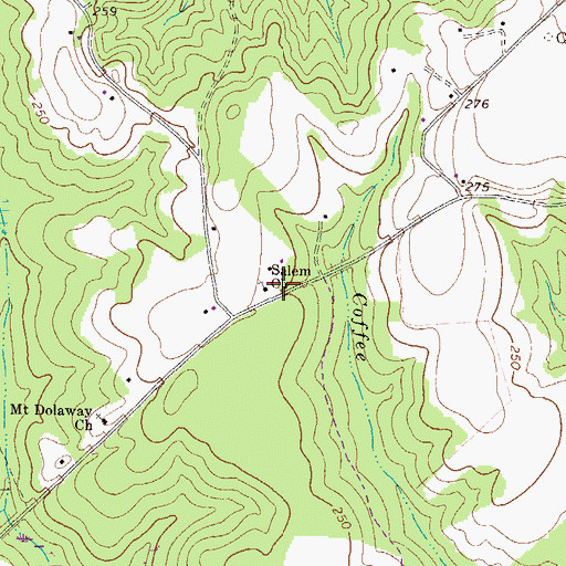 Topographic Map of Salem Church, GA