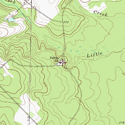 Topographic Map of Salem Church, GA