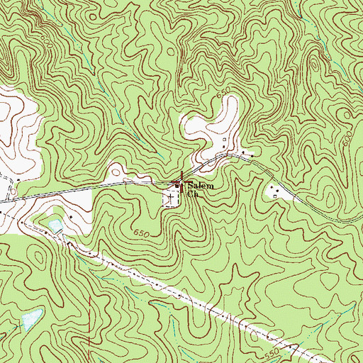 Topographic Map of Salem Primitive Baptist Church, GA