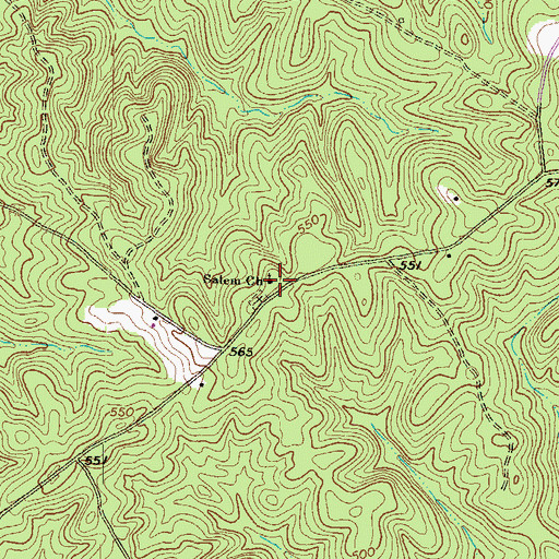 Topographic Map of Salem Church, GA