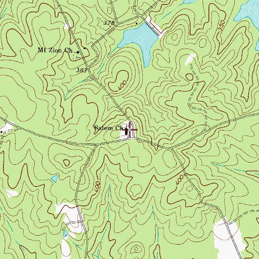 Topographic Map of Salem Baptist Church, GA