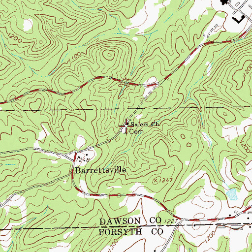 Topographic Map of Salem Methodist Cemetery, GA