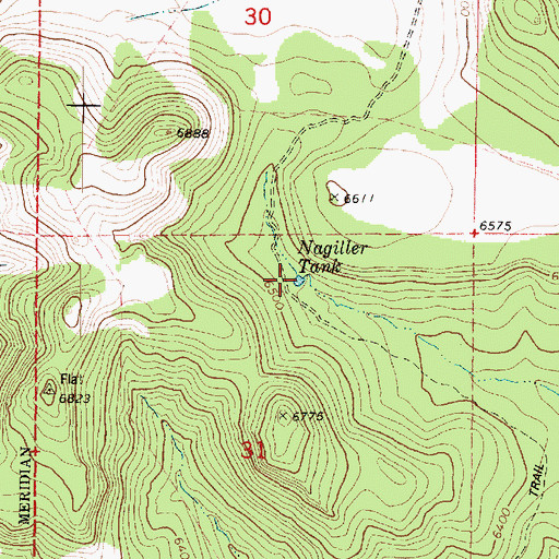 Topographic Map of Nagiller Tank, AZ