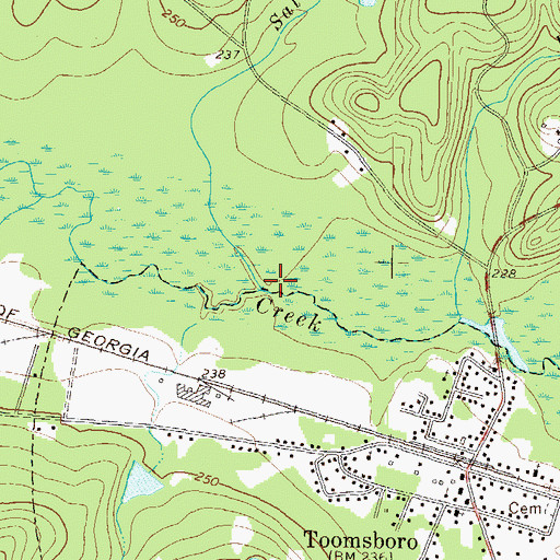 Topographic Map of Salters Branch, GA