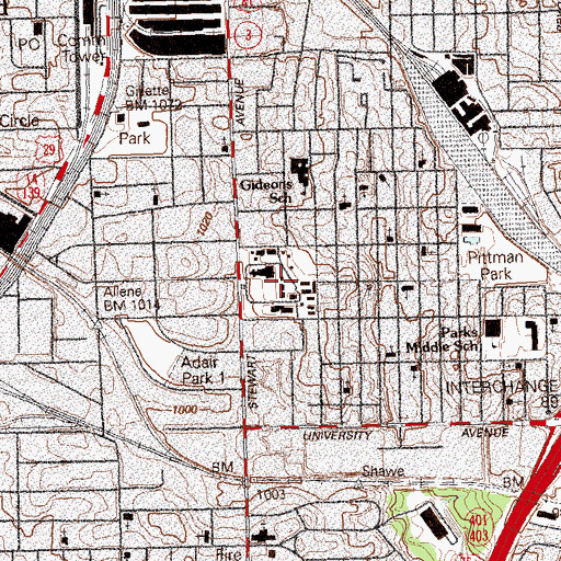 Topographic Map of Salvation Army College, GA