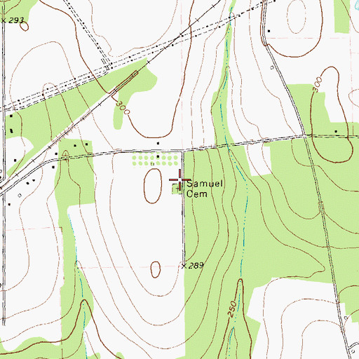 Topographic Map of Samuel Cemetery, GA