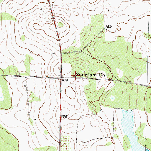 Topographic Map of Sanctum Church, GA