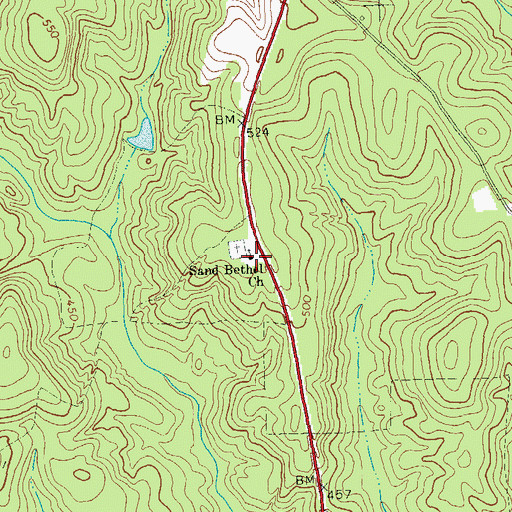 Topographic Map of Sand Bethel Church, GA