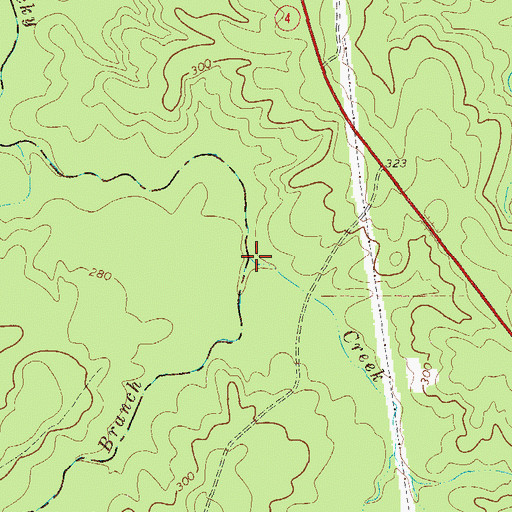Topographic Map of Sand Branch, GA