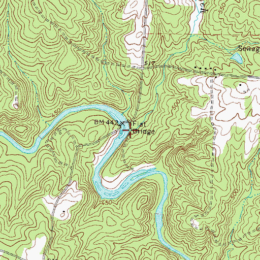 Topographic Map of Sand Branch, GA