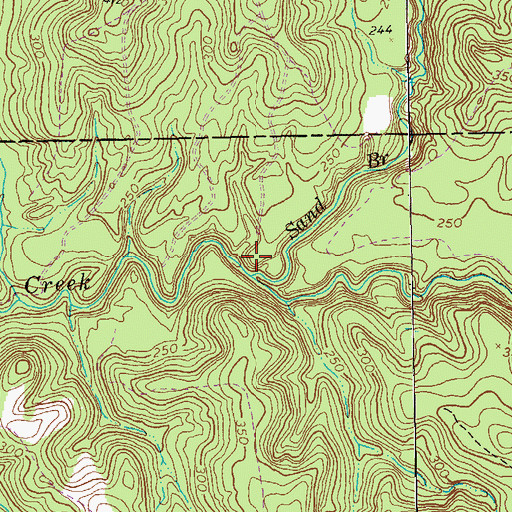 Topographic Map of Sand Branch, GA