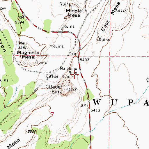 Topographic Map of Nalakihu Pueblo (historical), AZ