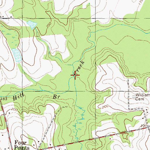 Topographic Map of Sand Hill Branch, GA