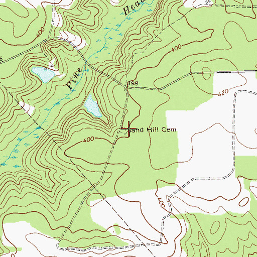 Topographic Map of Sand Hill Cemetery, GA
