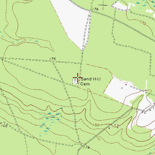 Topographic Map of Sand Hill Cemetery, GA
