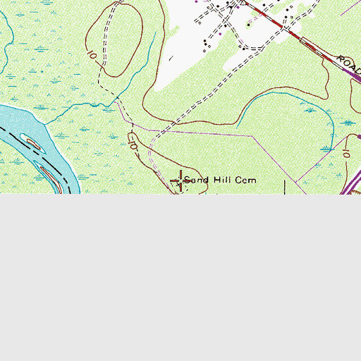 Topographic Map of Sand Hill Cemetery, GA