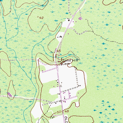 Topographic Map of Sand Hill Cemetery, GA