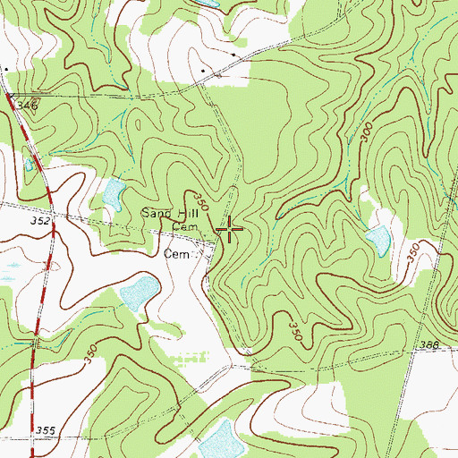 Topographic Map of Sand Hill Cemetery, GA
