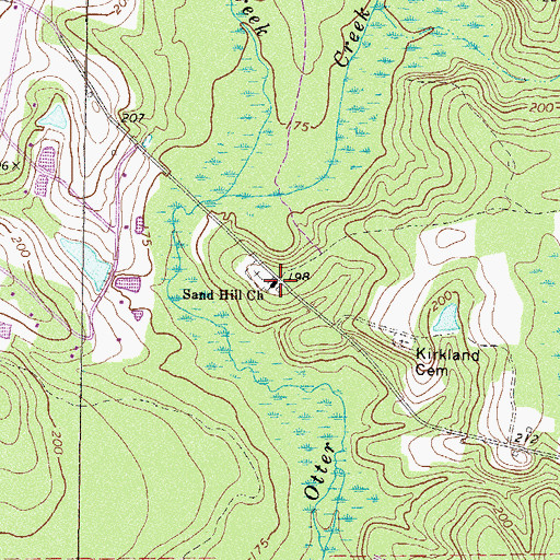 Topographic Map of Sand Hill Church, GA