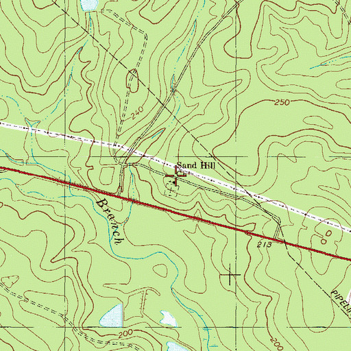 Topographic Map of Sand Hill Church, GA