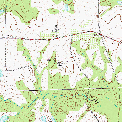 Topographic Map of Sand Hill Church, GA