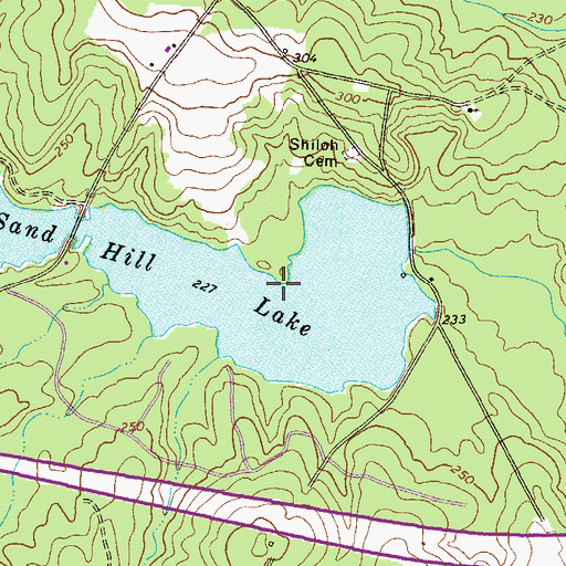 Topographic Map of Sand Hill Lake, GA