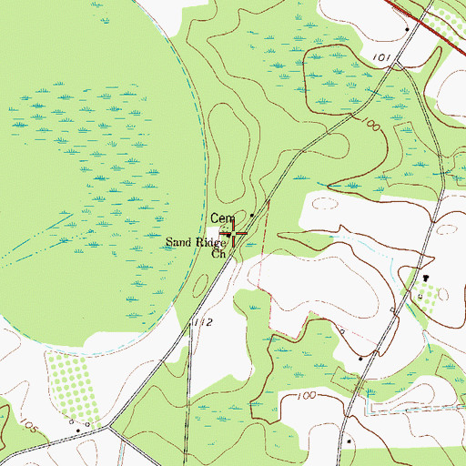 Topographic Map of Sand Ridge Church, GA