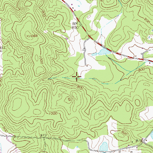 Topographic Map of Sanders Cemetery, GA