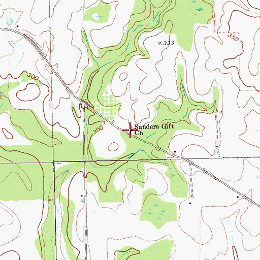 Topographic Map of Sanders Gift Church, GA