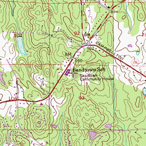 Topographic Map of A Philip Randolph Elementary School, GA