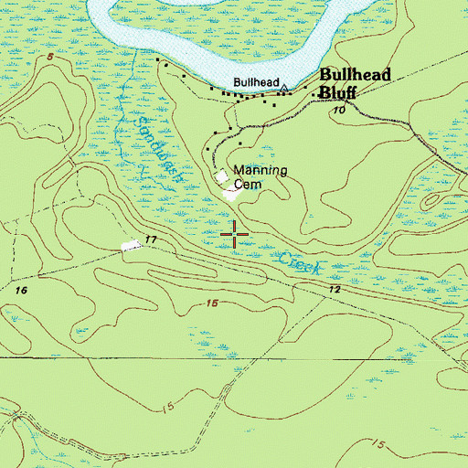 Topographic Map of Sandwash Creek, GA